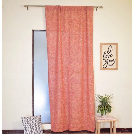 Scarlet Slub Handloom Curtain